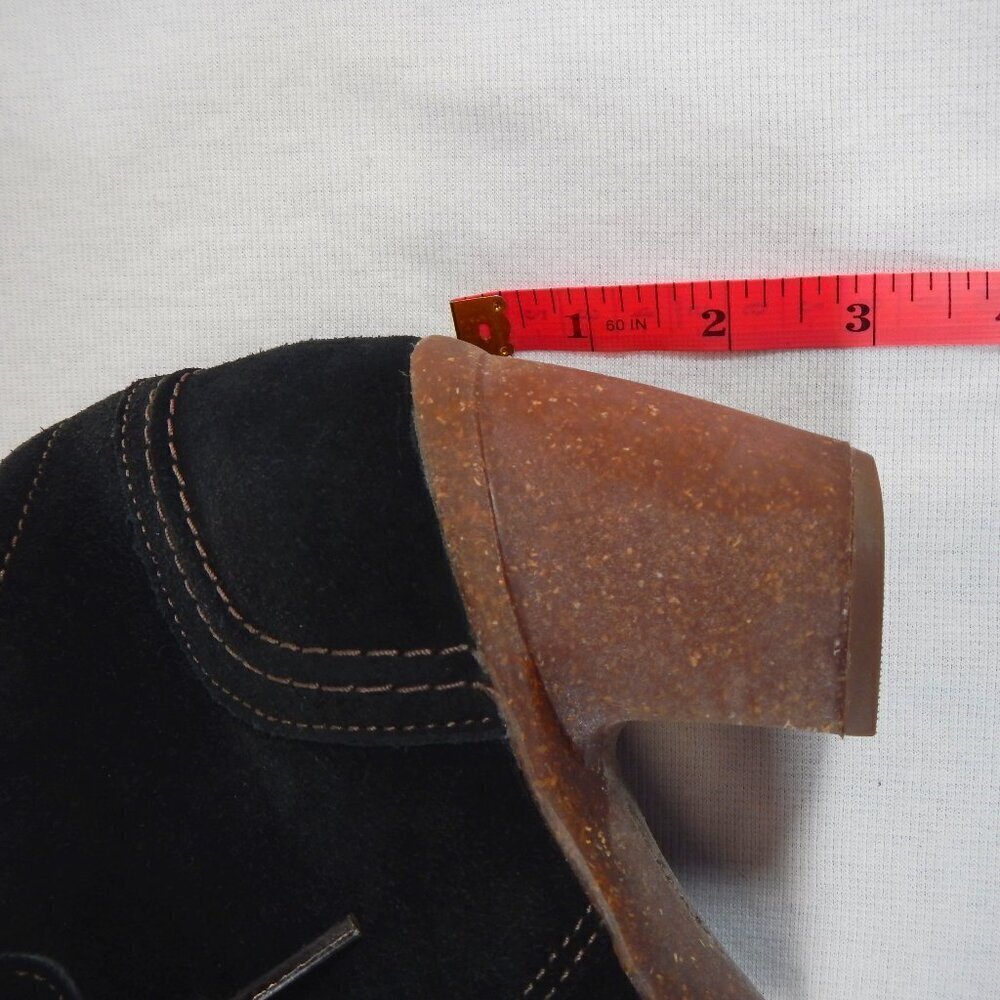 Clarks Artisan Carleta Lyon Black Suede Leather Lace Bootie with 3" Heel Size 7 - Picture 11 of 12